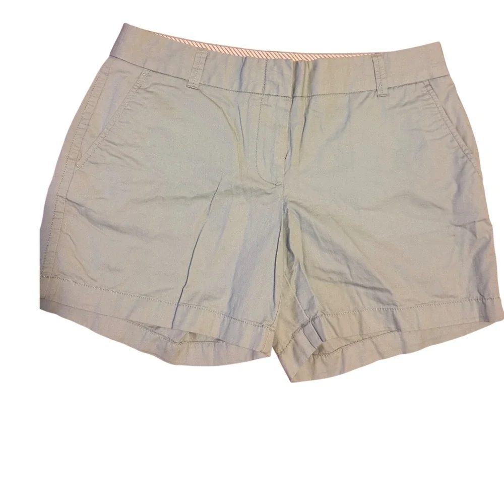 J. Crew Chino Broken-In Shorts W Size 6 Light Blue 100% Cotton Casual‎ Preppy